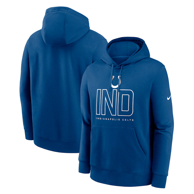 Men's Royal Indianapolis Colts Busted Play Club Fleece Pullover Hoodie